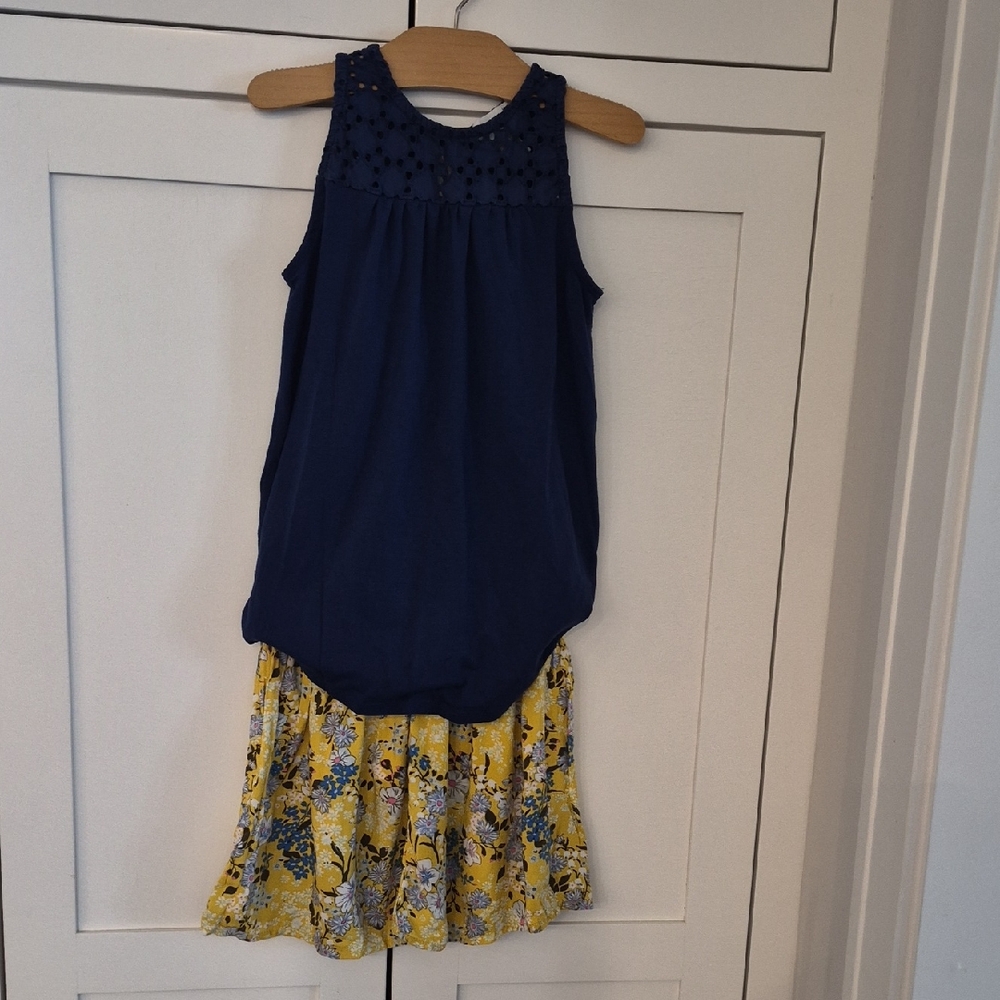 Lot Of 3 Old Navy Girls Tank, Skirt, Leggings Size 6-7